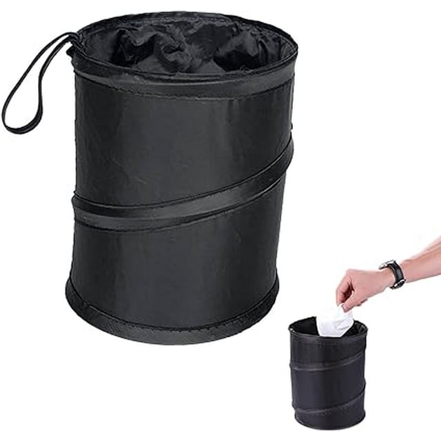 Car trash can, car trash can, small car trash can, foldable car trash can, portable car trash can, universal waterproof, suitable for car travel, black
