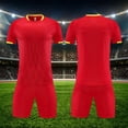 thumbnail image 2 of Boys 2 Piece Athletic Soccer Jersey Sport Team Soccer Uniforms with Shorts Shirt 2026 Red 2XS, 2 of 6