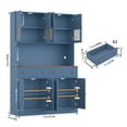 thumbnail image 2 of Homfa 71'' Kitchen Pantry Cabinet with LED Lights & Charging Station, Freestanding Kitchen Cupboard with Storage Drawer& Microwave Stand, Hutch Cabinet for Dining Living Room, Blue, 2 of 7