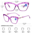 thumbnail image 2 of KOOSUFA Cat Eye Reading Glasses +2.0 Blue Light Blocking Fashion Crystal Frame Computer Readers Eyewear Eyeglasses for Women Purple, 2 of 7