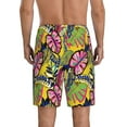 thumbnail image 4 of Lsque Colrful Tropical Leaves Mens Sleep Pajama Shorts,Short Pajama Pants, Cotton Ultra-Soft Knit-Medium, 4 of 9