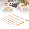 thumbnail image 1 of Juego De 6 Pinceles Para Pintura Al óleo, Pelo De Nailon Profesional, De Madera, Pinceles Acrílicos Para Acuarela Para Artistas, Principiantes, Niños, Acuarela, Pintura, 1 of 7