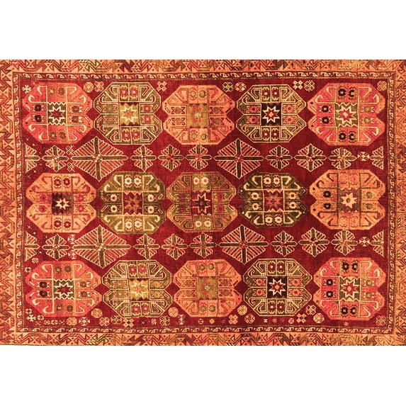 Ahgly Company Indoor Rectangle Persian Orange Traditional Area Rugs, 8' x 12'