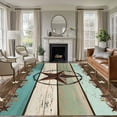 thumbnail image 2 of Area Rug 60×96in, Vintage Country Farm Star Floor Carpet Living Room Rug, Farmhouse Wood Grain Non-Slip Welcome Mat Indoor Rugs for Bedroom Dining Room, 2 of 9