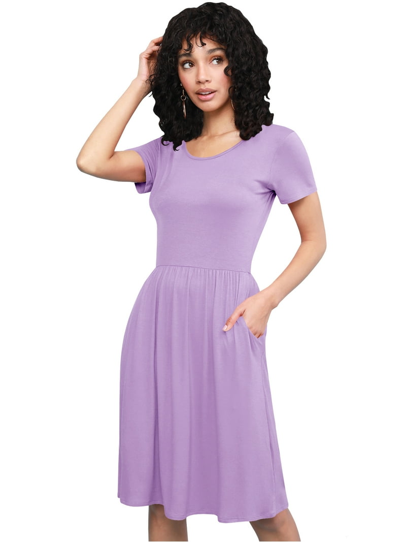 purple flowy dress short Mini Dress Lilac Dresses With Sleeves Flowy Lilac Dresses Short Light Purple Short Sleeve Purple Dress