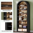 thumbnail image 5 of Tribesigns 78.7" Tall Arched Bookshelf, Modern White Arched Bookcase with Storage Shelves, 8-Tier Floor Standing Wood Open Display Shelving Unit for Living Room, Bedroom, Home Office (Black), 5 of 5