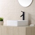 thumbnail image 2 of KRAUS Square Ceramic Vessel Bathroom Sink in White with Pop-Up Drain in Oil Rubbed Bronze, 2 of 6