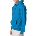 thumbnail image 3 of Hanes Ultimate Cotton Men's Fleece Pullover Pocket Hoodie, Warm Cozy Hooded Sweatshirt, Teal, XL, 3 of 6