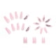 thumbnail image 3 of Pegatinas de uñas postizas largas 24 piezas brillar rosas manicura francesa, 3 of 5