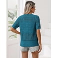 thumbnail image 6 of Zeagoo Women's Short Sleeve Summer Cardigan V-Neck Button up Lightweight Hollow Out Sweater Cardigans Shrug, 6 of 6