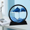 thumbnail image 4 of Langgg Tableau d'Art de Sables Fluides Bureau Retournable Image Dynamique Image de Sable Profond Paysage de Sable en Mouvement Déco Bleu Rond, 4 of 9