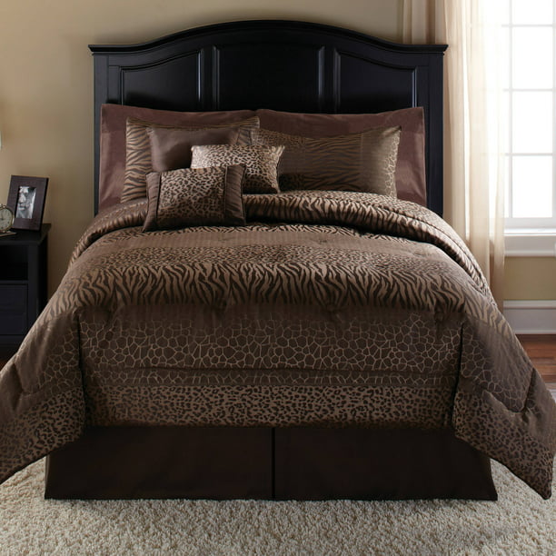 Mainstays 7 Piece Safari Comforter Set, Safari Bedding Queen