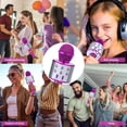 thumbnail image 6 of BONAOK Kids Karaoke Microphone 2 Pack, Wireless Bluetooth Karaoke Player,Portable Handheld Mic Speaker Machine,Birthday Gifts Toys for Girls Boys(Rose Gold & Purple), 6 of 7