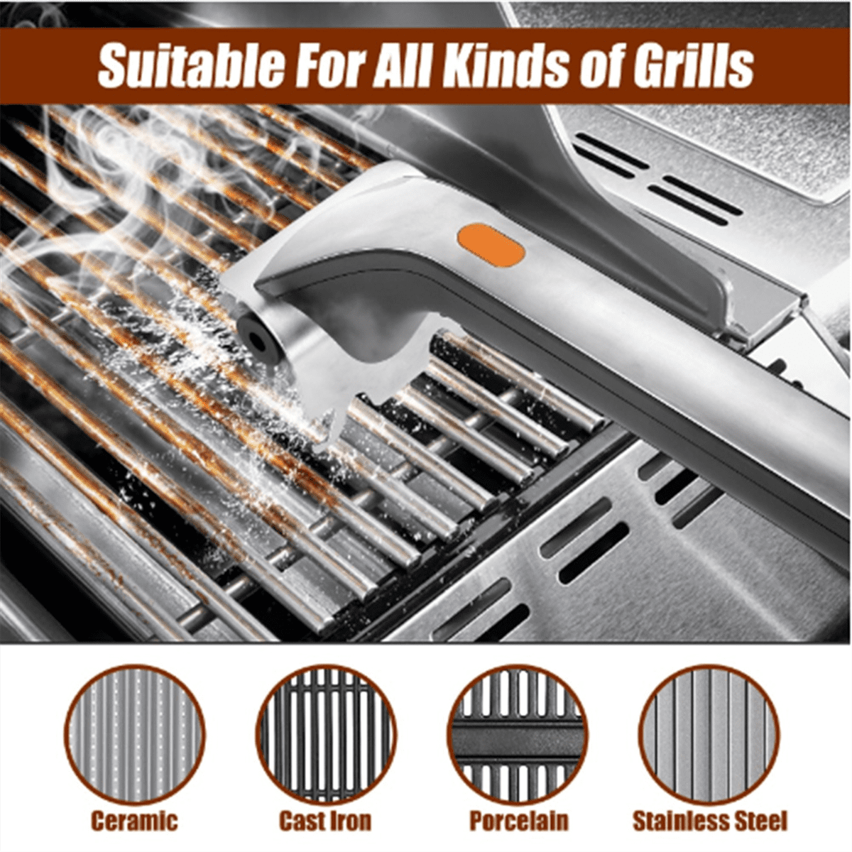 Electric Grill Brush Outdoor Steam Cleaning Brushes BBQ Cleaner Electric Steam Grill Brush