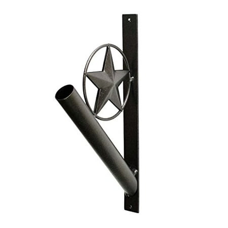 Wrought Iron Flag Holder - Powder Coated Handmade Wrought Iron Texas Star Flag Pole Holder 13