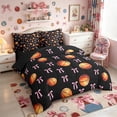 thumbnail image 2 of Meiyoeat Sport Basketball Full Size Bedding Sets 7 Pieces,Ribbon Bow Print Full Size Bed In A Bag,Black Pink Orange, 2 of 6