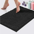 thumbnail image 3 of Tkrady Bathroom Rug 32"×20", Non-Slip Bath Mat,Soft Cozy Shaggy Thick Chenille Bath Rugs for Bathroom,Plush Rugs for Bathtubs,Water Absorbent Rain Showers and Under The Sink (Black), 3 of 5