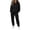 Black, variant on Hzzrkos Women Casual Loose Solid Color Hooded Long Sleeve Drawstring Kangaroo Pocket Sweatshirt Jogger Pants Tracksuit Lounge Set Two Piece Outfit Pink