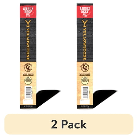 (2 pack) Yellowstone Angus Beef Stick, 0.9oz Plastic Pouch