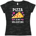 thumbnail image 3 of Inktastic Pizza is My Valentine with Hearts Women's T-Shirt, 3 of 5