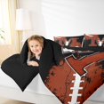 thumbnail image 4 of Homewish Rugby Ball Print Bedding Comforter Set,Brown Football Pattern Twin Comforter Sets,First Letter M Bedding Set For Girls,Super Cozy Room Decor Reversible,2 Pieces, 4 of 8