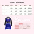 thumbnail image 4 of Haitryli Kids Girls Two Piece Ballet Lyrical Dance Outfit Long Sleeve Shiny Rhinestone Crop Top with Ruched Skirt Blue 16, 4 of 4