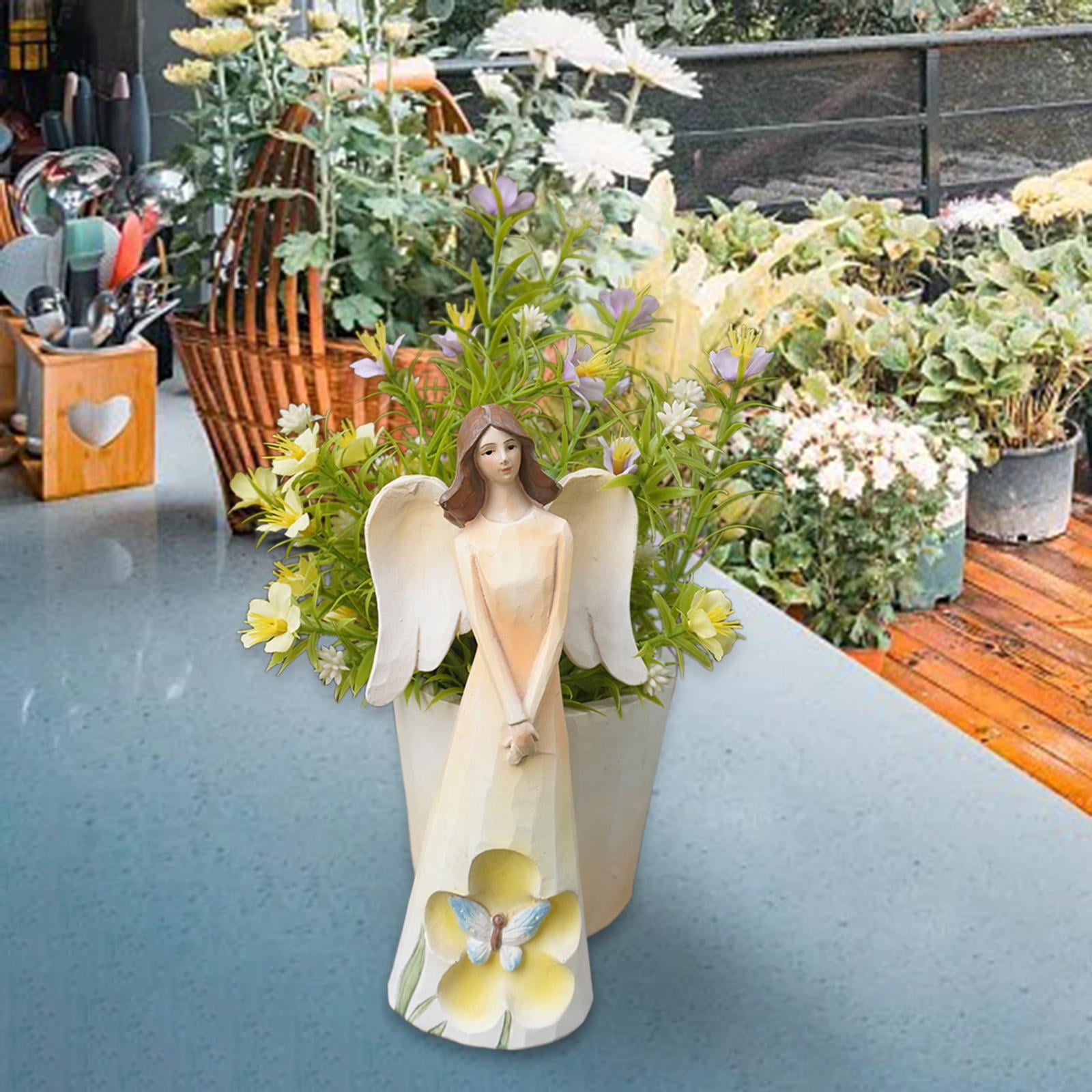 Statue Assise En Résine, Décorations De Jardin Féérique Pour