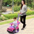 thumbnail image 2 of Infans 3 in 1 Ride on Push Car Toddler Stroller Sliding Car w/Music Pink, 2 of 7