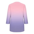 thumbnail image 3 of Jalioing Women's Blouses Crew Neck Pleated Front Casual Tunic Tops 3/4 Sleeve Gradient Fashion Summer Shirts, 3 of 5