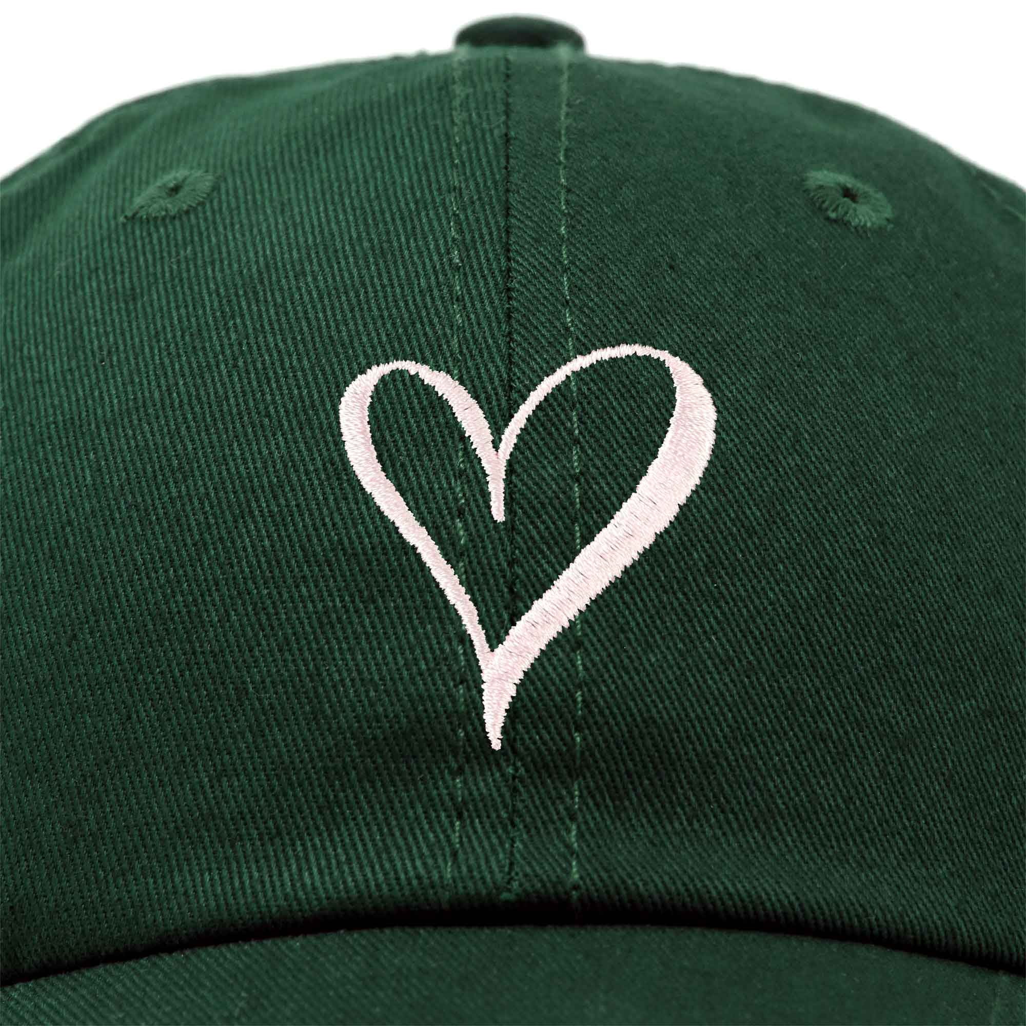 Women's Embroidered Baseball Cap – Hand Drawn Heart Design, Adjustable Maroon Cotton Hat - View #3