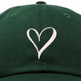 thumbnail image 2 of DALIX Hand Drawn Heart Hat Womens Embroidered Baseball Cap in Dark Green, 2 of 6