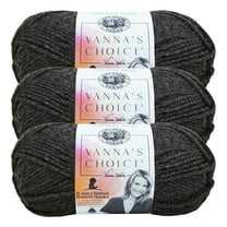 Lion Brand Yarn Vanna's Choice Dark Grey Heather Medium Acrylic Yarn 3 Pack