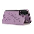 thumbnail image 5 of Galaxy A13 5G Case,Dteck Magnetic Leather Flower Patterned Case Shockproof Rubber Card Wallet Kickstand Cover For Samsung Galaxy A13 5G,Purple, 5 of 6