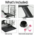 thumbnail image 4 of Alden Design 52''H Small Animals Rolling Cage 6 Levels 3 Front Doors Pet Bowl Water Bottle, Black, 4 of 10