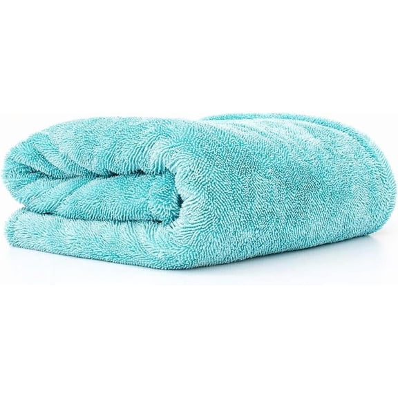 Absorbent 70/30 Blend Microfiber Drying Towel for Cars, Trucks, SUVs, Safe for Detailing   Scratch Free, Twist Loop, 1100gsm, 25in x 36in, Aqua Blue