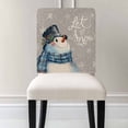 thumbnail image 3 of Christmas Snowman Chair Covers Set of 6 Snowflake Grey Cotton and Linen Chair Back Covers Stretch Removable Washable Slipcovers Protector for Dining Room Kitchen Party Decor, 3 of 5