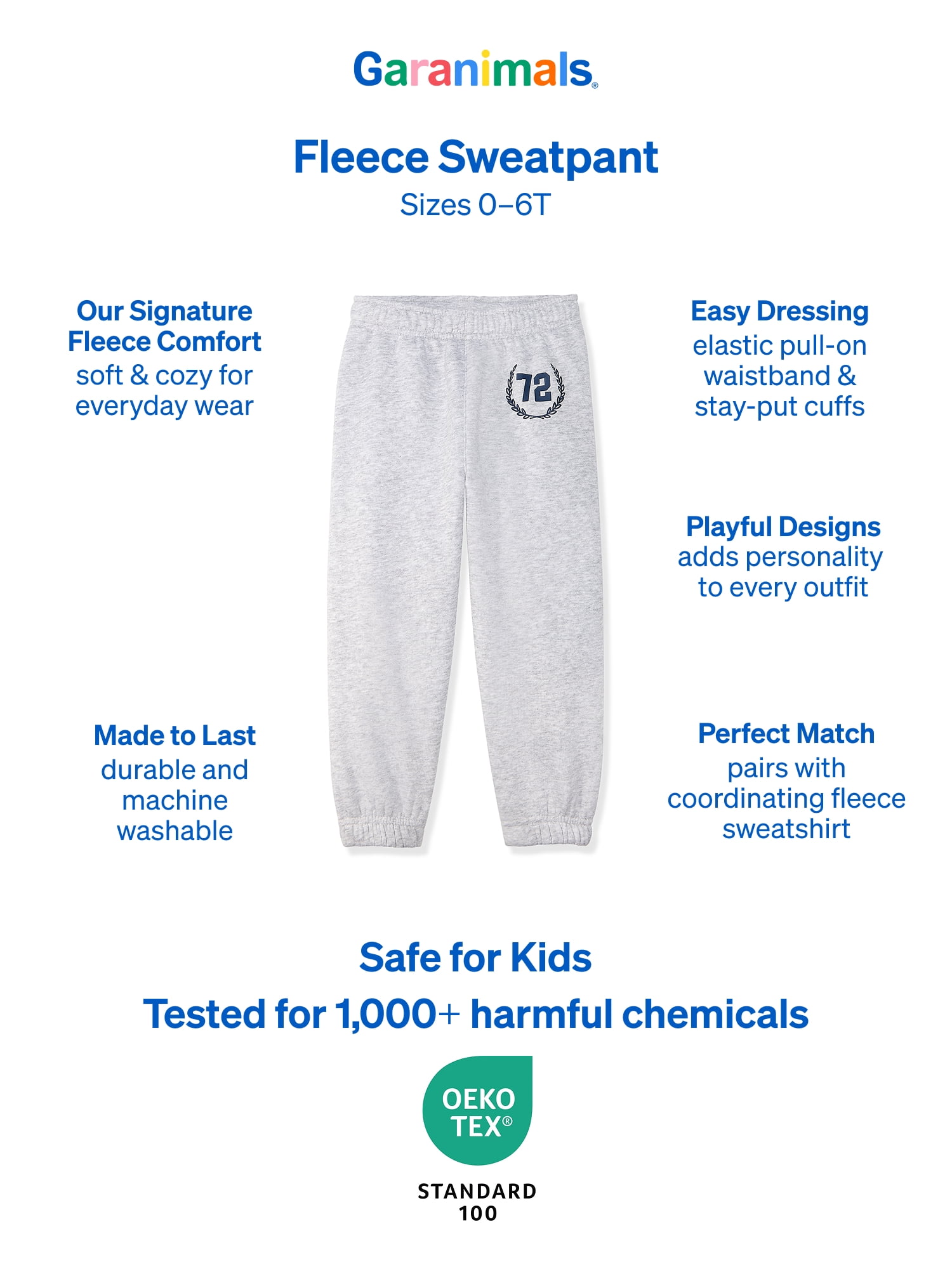 Garanimals Baby & Toddler Boys Fleece Sweatpants, Sizes 0-6T