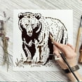 thumbnail image 4 of Grizzly Bear Stencil for Painting 11.8x11.8 inch Large Black Bear Painting Stencil Reusable Wildlife Animal Drawing Template Hollowed Animal Theme Stencil for Floor Wall Decoration, 4 of 9