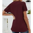 thumbnail image 4 of Camiseta De Encaje De Manga Corta Con Cuello Redondo, Ajuste Holgado, Color Liso, Lavable A Máquina, Agradable Al Tacto, Tejido De Gofres, Camiseta De Manga Corta De Encaje Para ANGGREK Cocina, Decoración y Otros, 4 of 5