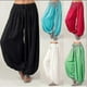 thumbnail image 4 of Pantalones de yoga holgados con cordón para mujer, para danza del vientre, zumba, yoga, pantalones bombachos, verde, blanco y negro, ropa deportiva de invierno, ajuste holgado/casual, negro, M, 4 of 5