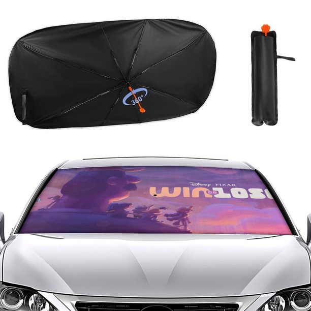 Ganar o Perder Sombrilla Solar para Auto - Protector de Parabrisas Plegable | Cortina Solar Delantero | Bloqueo UV y Aislamiento de Calor 133x73cm