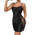 thumbnail image 2 of Tawop Womens Sleepwear Lingerie Spaghetti Strap Satin and Lace Plus Size Nightgowns, 2 of 6