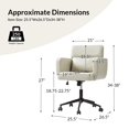 thumbnail image 6 of 360-Degree Swivel Leather Deskchair with Wheels Adjustable Height for Home Office Bedroom Ivory, 6 of 7