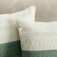 thumbnail image 2 of COOKCOK 2 Packs Cotton Boho Christmas Pillow Covers 18x18 Inch Contrast Green, Soft Farmhouse Decorative Couch Pillow Cases Green Cushion Covers for Sofa Bed Living Room Home Decor, 2 of 6