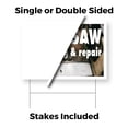 thumbnail image 3 of Chainsaw Sharpening and Repair Yard Sign 5 Pack of 12 Inch x 16 Inch Double Sided Weatherproof Heavy-Duty Plastic with Stake | Professional Tool Maintenance, Equipment Services | Made, 3 of 7