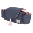 thumbnail image 4 of Organizador de bolsa colgante para cochecito de bebé, portavasos universal, bolsa de almacenamiento, accesorio para cochecitos, borla rosa, 4 of 14