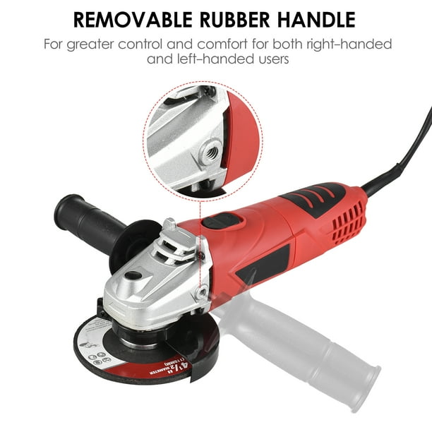 Left handed angle grinder outlet