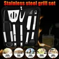 thumbnail image 5 of Lloopyting Grilling accessories for men unique Grilling accessories for men Grilling utensils on clearance Barbecue Grill Utensils BBQ Barbeque Kit Cooking 5PCS Tool Case Stainless SET Accessories BBQ, 5 of 6