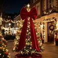 thumbnail image 5 of Sahpxhe Thick Velvet Large Christmas Bow Decorations with 180cm Streamers for Xmas Tree Doorway Fireplace Holiday Decor, 5 of 6