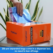 HygiCare Recycling Trash Bags, 13 Gallon, 200 Count, Unscented, Super Strong, Leakproof, Translucent Blue